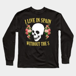 I Live in Spain Floral Vintage Long Sleeve T-Shirt